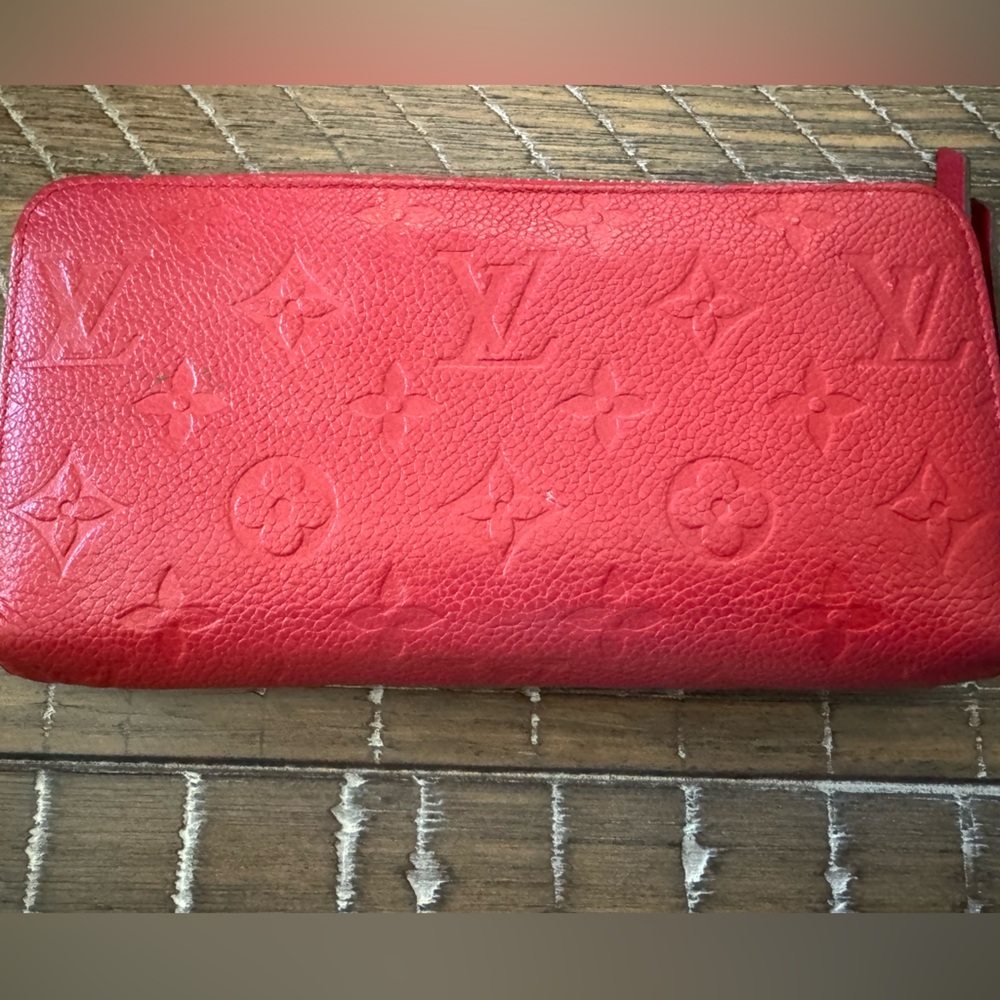LOUIS VUITTON Red zippy Wallet